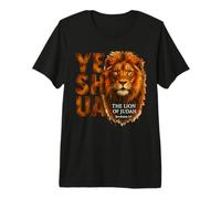 Yeshua Il Leone di Giuda Cristo Cristiano Messianico Culto Maglietta Premium