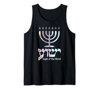 Yeshua Luce del Mondo Menorah ebraica Canotta