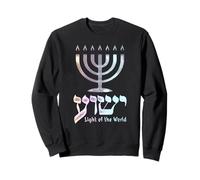 Yeshua Luce del Mondo Menorah ebraica Felpa