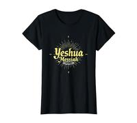 Yeshua Messiah Radiant Faith - Ispirante Cristiano da Uomo Maglietta, Donna, Nero, 3XL