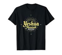 Yeshua Messiah Radiant Faith - Ispirante Cristiano da Uomo Maglietta, Uomo, Nero, 6XL