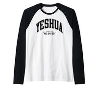 Yeshua Salva Uomini cristiani, Donne e Bambini Amano Dio e Gesù Maglia con Maniche Raglan