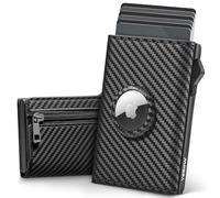 YESIIW Airtag Portafoglio, Super Compatto e Alta Capacità Pop up Porta Carte Uomo con 6 Slot per Carte,1Scomparto per Banconote & S Portamonete Portafoglio Uomo Slim con Blocco RFID (Carbonio)