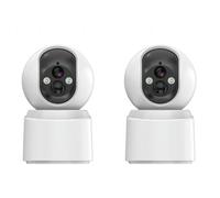 YESKAMOU 4MP 2.5K Telecamera Wi-Fi Interno Senza Fili con Batteria 6000mAh, 360° Telecamera Batteria Interno, Rilevazione di Movimento PIR, Visione Notturna a Colori, 2.4G/5G Wi-Fi(2PCS)