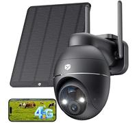 YESKANO 4G Telecamera con SIM, 2K Telecamere Senza Fili da Esterno, 360°PTZ Videocamera Sorveglianza con Pannello Solare e Batteria, PIR Rilevamento, Visione Notturna a Colori, Audio Bidirezionale