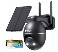 YESKANO 2K Telecamera Wi-Fi Esterno Senza Fili con Pannello Solare, Videocamera Sorveglianza Esterno a Batteria, 360° PTZ Solare, 2.4GHz, Visione Notturna A Colori, Audio Bidirezionale, Allarmi PIR