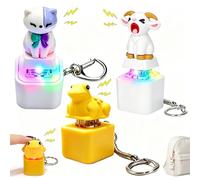 Yesmoyhe 2 Pezzi Portachiavi Con Luci E Suon, Giocattolo antistress con luce e suono, Portachiavi clicker, Gadget divertenti, antistress e ansiolitico per adulti, Frog