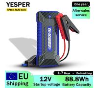 YESPER SPEED 4120 BLU Avviatore di emergenza per auto portatile 12V Tensione 88,8Wh Capacità Alimentazione di emergenza per auto Booster LED Avviatore per auto 12V 88.8Wh