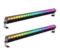 Yespick 2 Pezzo Impermeabile Wallwasher 24 LED (3 in 1) Barra Luminosa,120W Luce da Palcoscenico Luci Effetti Luce Stroboscopica,Illuminazione Palco per Feste Bar DJ Discoteca Matrimonio Concerti