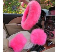 YESPLEASE 3 pz/set Lana Inverno Coprivolante per Auto Lungo Lana Australiana Riscaldata Pelliccia Freno A Mano Gear Shifter Copertura