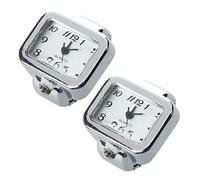 Yessetry 2 x orologio al quarzo con quadrante rettangolare bianco unisex gioielli, Argento e bianco