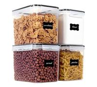 Yessetry 4 contenitori ermetici per alimenti, 3,6 l, in plastica, contenitori per dispensa da cucina, per , e cottura