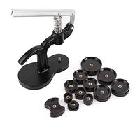 Yessetry Set di strumenti per la riparazione di orologi, con 12 fustelle, colore nero, Nero