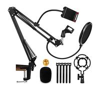 Yessetry Supporto per microfono, braccio regolabile da scrivania a forbice per microfono blu, e altri microfoni, registrazione, giochi