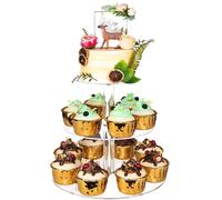 YestBuy Alzata per cupcake rotonda a 3 livelli, in acrilico, per cupcake, supporto per cupcake di alta qualit , per esporre 28 cupcake, per pasti