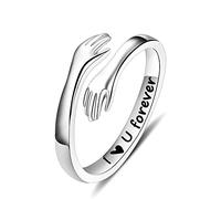 Yesteel Anello in argento Sterling S925 per donne e ragazze, regolabile, per festa della mamma, compleanno, per figlie, sorella, moglie, amici e nonne, Metallo non prezioso, Nessuna pietra preziosa