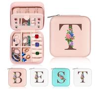 Yesteel Regalo per ragazze adolescenti, regalo di compleanno per figlia, nipote, mini portagioie da viaggio, organizer per gioielli per ragazze (iniziale T)