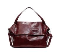Yestree Borsa a tracolla da donna in poliuretano, grande borsa a tracolla, morbida, per tutti i giorni, viaggi e shopping, 47 x 30 x 16 cm, Bordeaux