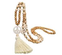 Yestree Collana con nappa e perle di legno, ciondolo per donne in stile boho, ideale come idea regalo per donne delicate perle d'acqua dolce e affascinante
