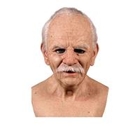 Yestree Vecchio Uomo Realistico Lattice Spaventoso Vecchio Uomo Maschera Completa Maschera Umano Cosplay Halloween Maschera Adulto Divertente Costume Maschera
