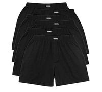 YESWEL Boxer Uomo Confezione da 6, Boxer in Cotone 100% Traspirante, Mutande Lunghe e Ampie, Morbidi e Adatti alla Pelle, Ideale per la Casa e Lo Sport (Nero, XL)