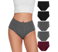 YESWEL Mutande Donna Cotone Vita Alta, 5 Pezzi Slip in Cotone Elasticizzato a Vita Alta Donna Mutandine Traspiranti Intimo Morbido (Multicolore 01, M)