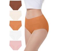 YESWEL Mutande Donna Cotone Vita Alta, 5 Pezzi Slip in Cotone Elasticizzato a Vita Alta Donna Mutandine Traspiranti Intimo Morbido (Multicolore05, XL)