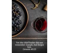 Yet the chief butler did not remember Joseph, but forgot him. Genesis 40:23 - Daily Journal