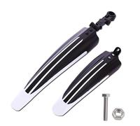 YETGFBH Parafango Bici,Parafango MTB 2 Pezzi parafanghi for Bicicletta parafango paraspruzzi Set Anteriore Posteriore for Mountain Bike Accessori for Ciclismo for 20/22/24/26 Pollici(Black White)