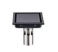 YETGFBH Scarico Doccia,Piletta Doccia 15. X15 CM 304. Doccia in Acciaio Inossidabile Nero Bagno da Pavimento Drain Inserto Quadrato Anti-odoro Gratuito di RIFIUTI Piani(15cm B)