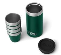 YETI Bicchierini da liquore con custodia, colore: verde foresta nera | Set di bicchierini da campeggio con isolamento a doppia parete, design impilabile e struttura in acciaio inox (4 x 48 ml)