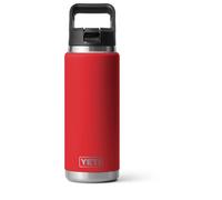 YETI Rambler, bottiglia in acciaio inox con cannuccia a C, isolata sottovuoto, con tappo per cannuccia, rosso salvataggio, 769 ml