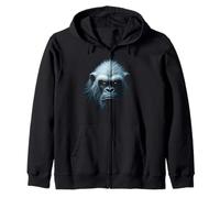 Yeti Face Creatura Neve Montagna Leggende Arte Felpa con Cappuccio