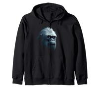 Yeti Face Creatura Neve Montagna Leggende Arte Felpa con Cappuccio