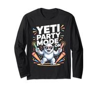 Yeti Party Mode Divertente Bigfoot Sasquatch Maglia a Manica