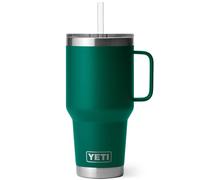 YETI Rambler Straw Mug, Stainless Steel Vacuum Insulated Mug with Stronghold Lid, Black Forest Green, 35 oz (1035 ml)