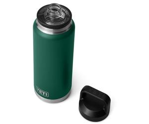 YETI Rambler Bottle Chug, Vacuum Insulated Stainless Steel Bottle with Chug Cap, Black Forest Green, 36 oz (1065 ml)