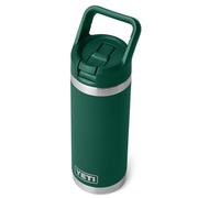 YETI Rambler C Borraccia con cannuccia, bottiglia in acciaio inossidabile con isolamento sottovuoto e tappo con cannuccia, Verde Foresta Scuro, 532 ml (18 oz)
