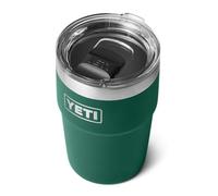 YETI Rambler Cup, tazza isolata sottovuoto in acciaio inox impilabile con coperchio Magslider, verde foresta nera, 473 ml