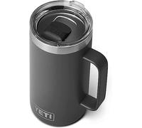 YETI Rambler Mug, Vacuum Insulated Stainless Steel Stackable Mug with Magslider Lid, Charcoal, 24 oz (710 ml)