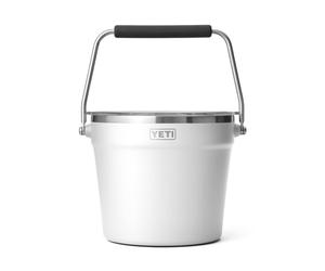 YETI Rambler - Secchiello per ghiaccio a doppia parete, isolato sottovuoto, con coperchio, bianco