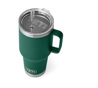 YETI Rambler Straw Mug, Stainless Steel Vacuum Insulated Mug with Stronghold Lid, Black Forest Green, 35 oz (1035 ml)