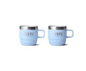 YETI Rambler - Tazza da caffè in acciaio inox isolata sottovuoto, impilabile, colore: blu cielo, confezione da 2, 177 ml