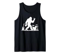 Yeti Rock Band Silhouette Con Chitarre E Batteria Musica Canotta