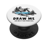 Yeti Sasquatch Bigfoot Disegnami come una delle tue ragazze francesi PopSockets PopGrip Adesivo