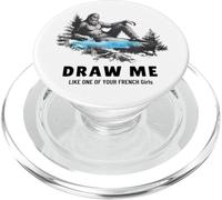 Yeti Sasquatch Bigfoot Disegnami come una delle tue ragazze francesi PopSockets PopGrip per MagSafe