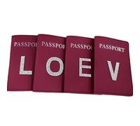 YETONADO 1 pezzo strass lettera A-Z rosso passaporto custodia porta passaporto portafoglio porta carte di credito accessori da viaggio moda per volo, Lettera D., Taglia unica