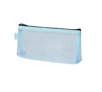 YETONADO 1Pc Semplice Trasparente Portatile Mesh Pencil Case Pen Bag Ufficio Studente Matita Astucci Forniture Scuola Scatola Penna Bill Storage Bag, Blu, Taglia unica