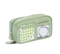 YETONADO Astuccio Kawaii di grande capacità 3 scomparti sacchetto penna borsa doppia apertura laterale studente cancelleria organizzatore materiale scolastico, Verde, Taglia unica