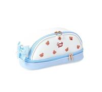 YETONADO Astuccio Kawaii di grande capacità doppio ponte PU impermeabile scatole di cancelleria scuola forniture carino cosmetico borsa, Blu, Taglia unica